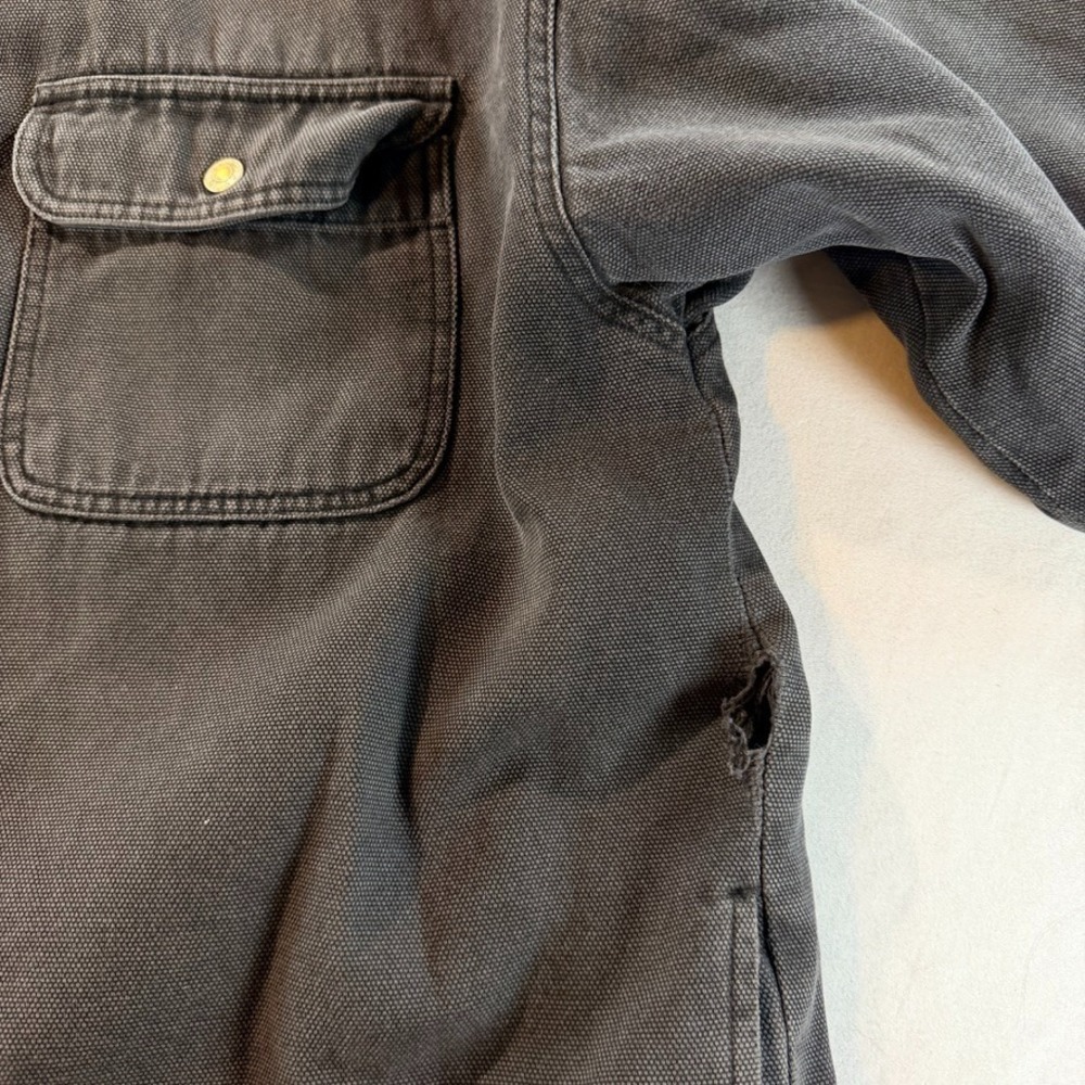 Vintage Anchor Blue Men's Quilted Work Jacket Black Canvas Size L - Picture 9 of 12